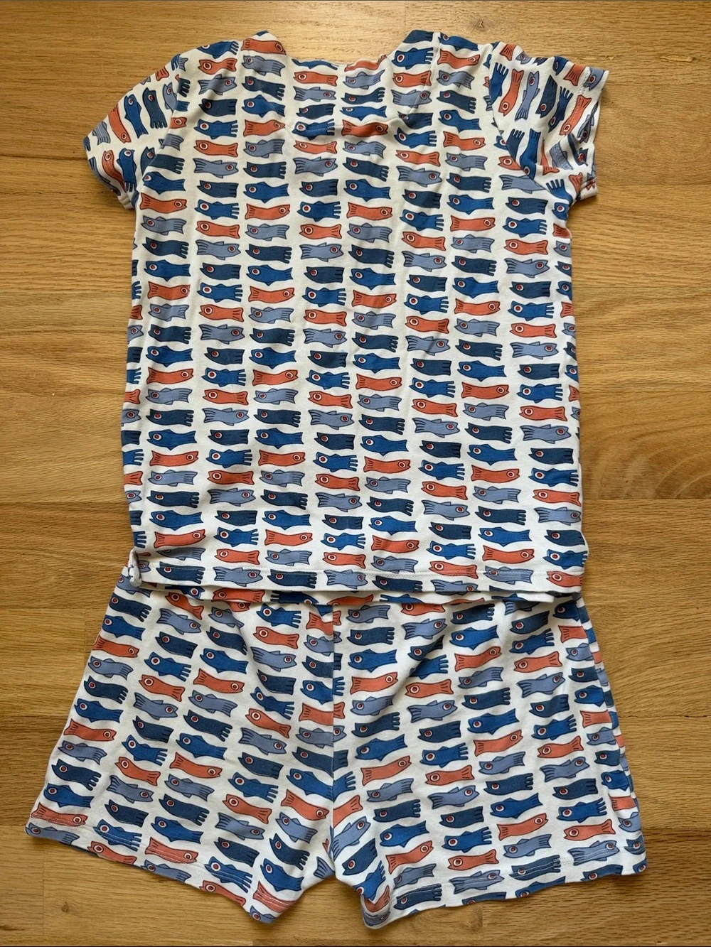 Roberta Roller Rabbit Kids Short Sleeve Pajama Set Blue/Orange Fish Sz  10